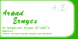 arpad ernyes business card